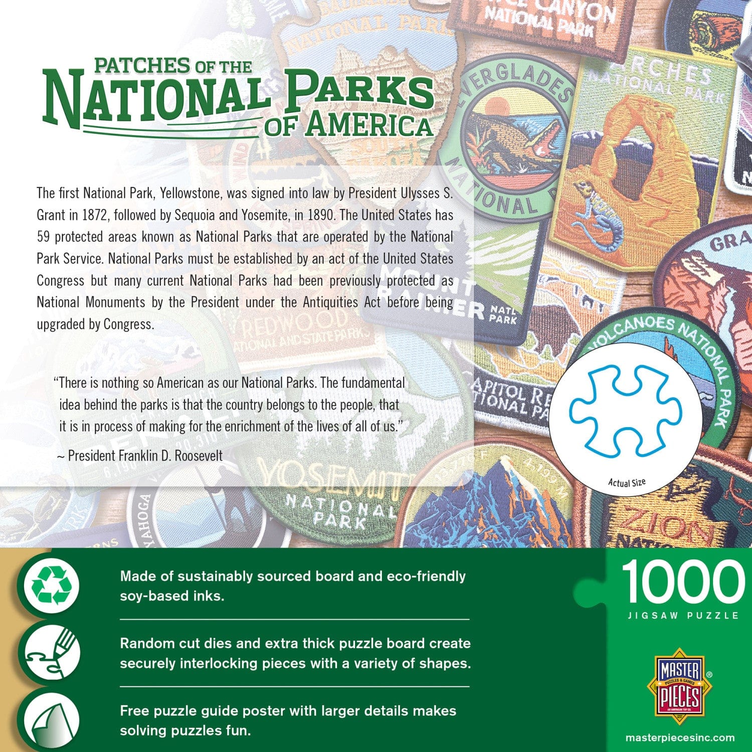 Patches of the National Parks 1000 Piece Jigsaw Puzzle - Out of Play