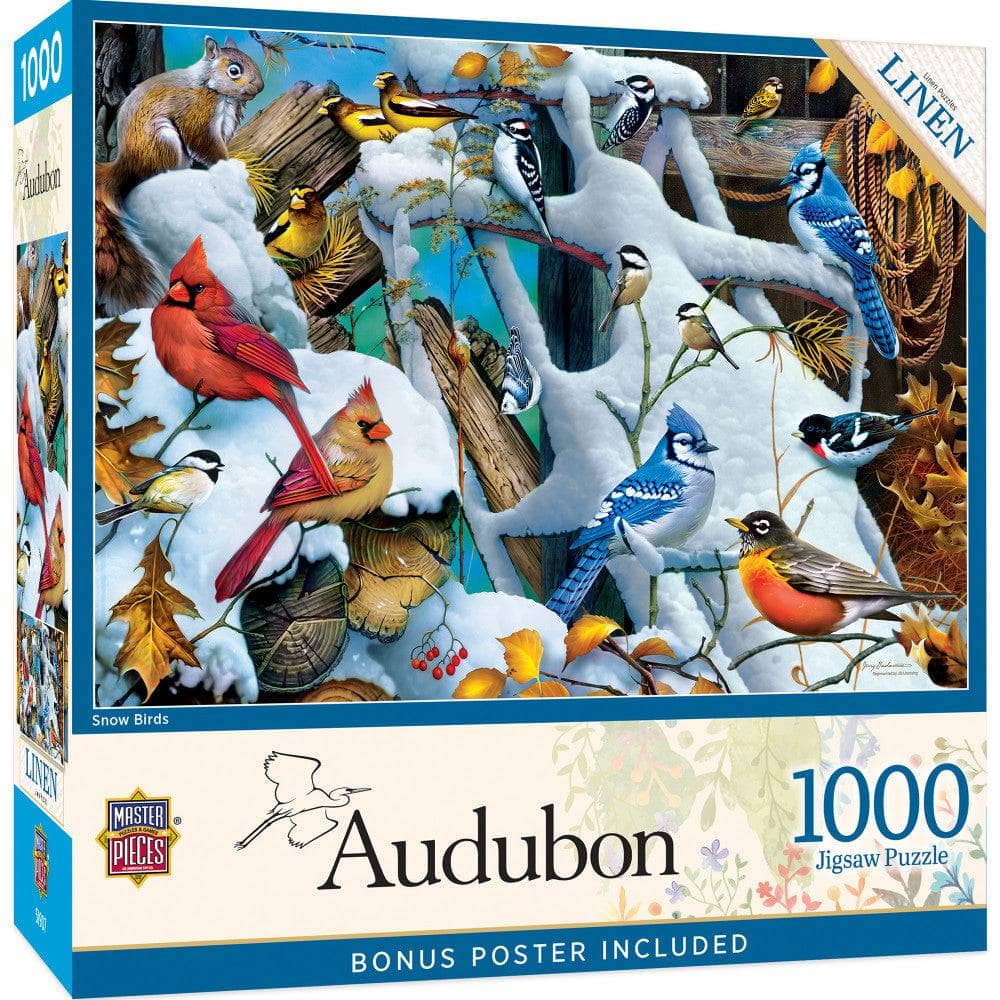 Audubon - Snow Birds 1000 Piece Jigsaw Puzzle - Out of Play