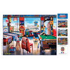 Drive-Ins, Diners & Dives - Pockets Pool & Pub 550 Piece Jigsaw Puzzle - Out of Play