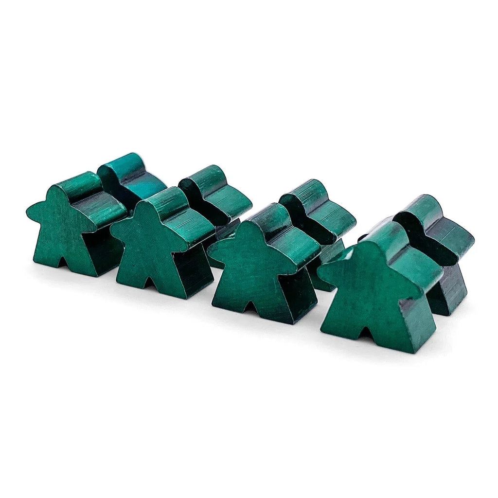 8 Pack of Green Enamel Meeples by Norse Foundry - Out of Play
