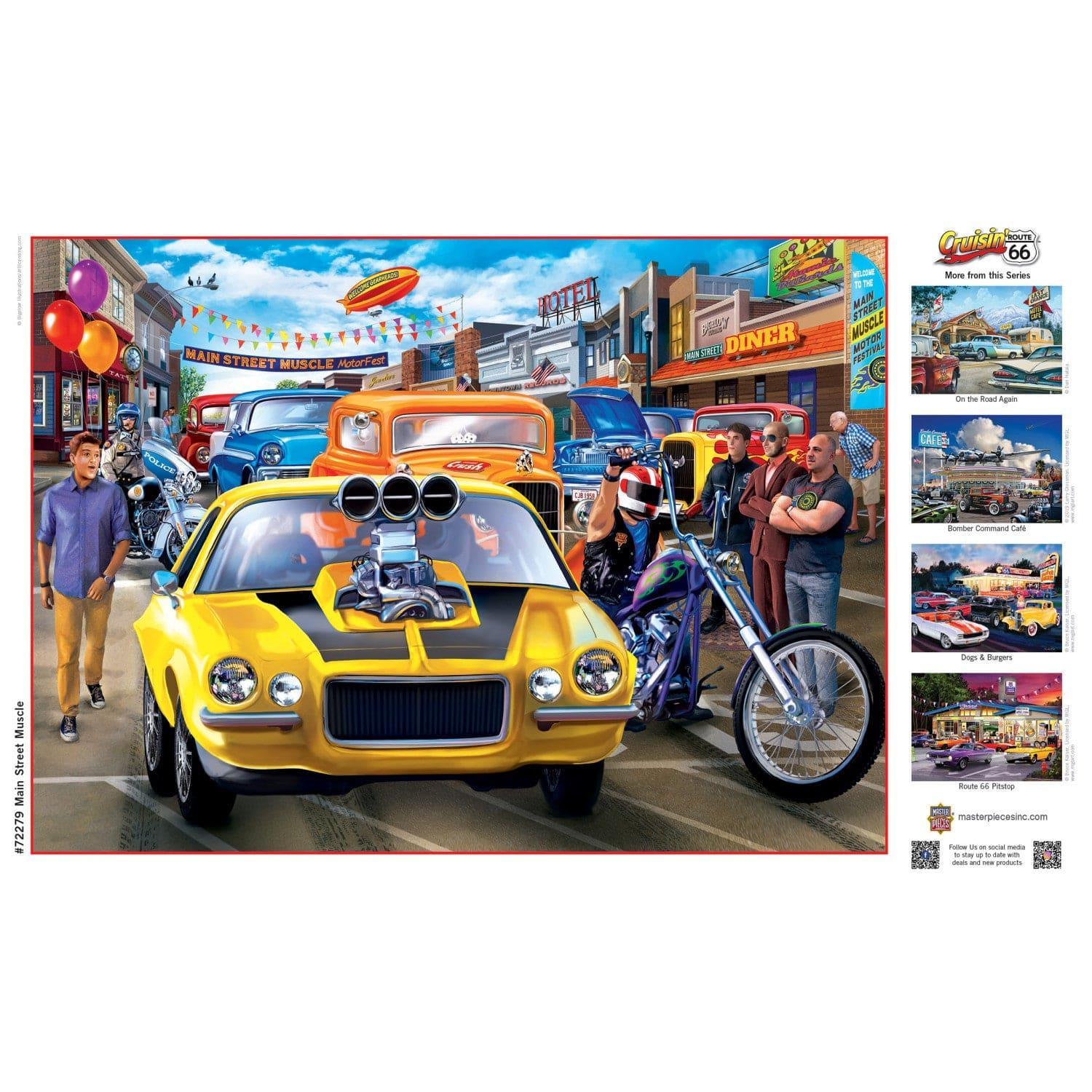 Cruisin' Route 66 - Main Street Muscle 1000 Piece Jigsaw Puzzle - Out of Play