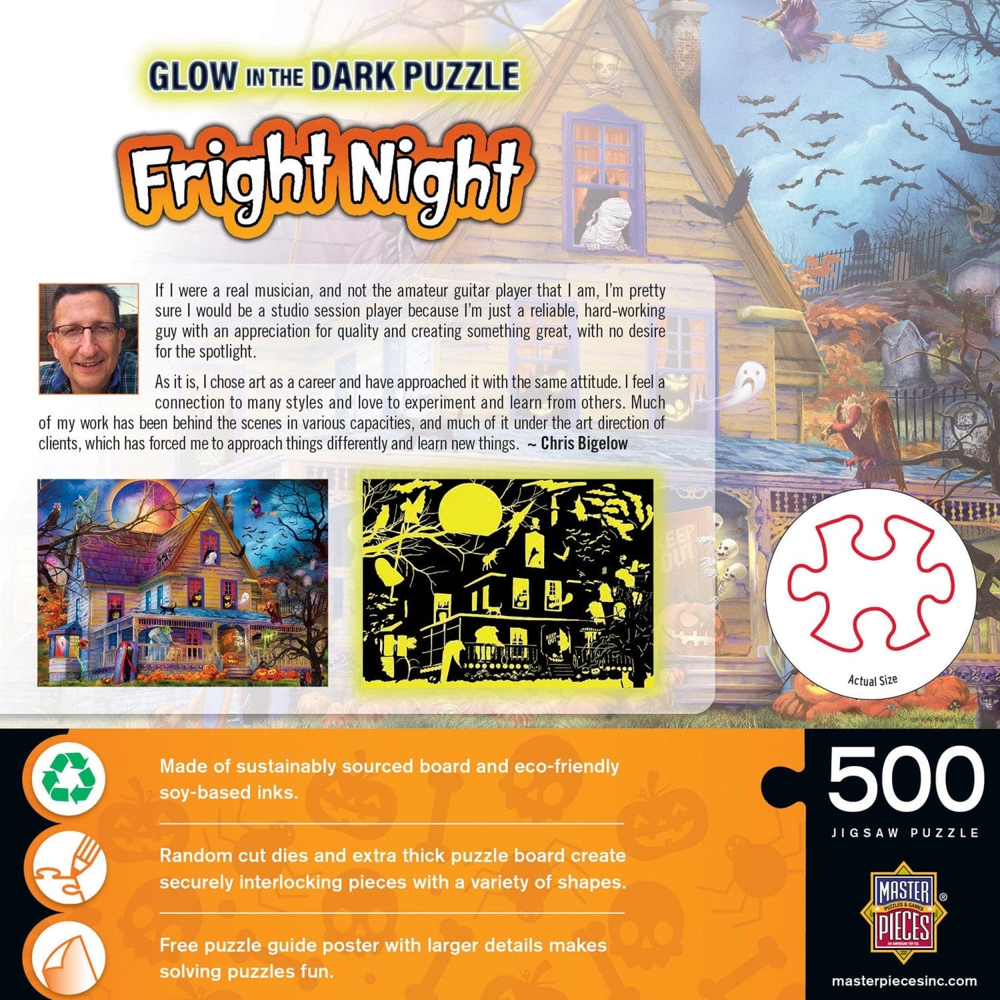 Glow in the Dark - Fright Night 500 Piece Jigsaw Puzzle - Out of Play