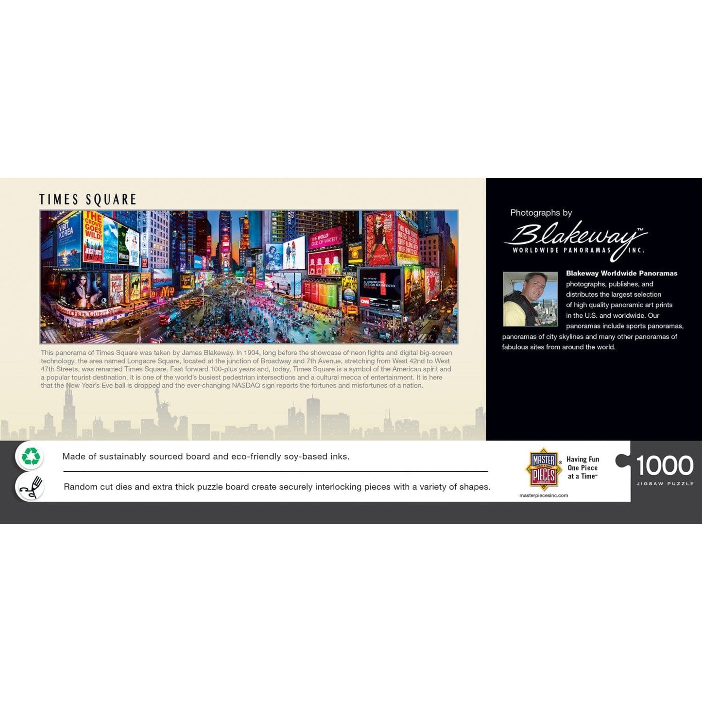 Times Square, New York 1000 Piece Panoramic Jigsaw Puzzle - Out of Play