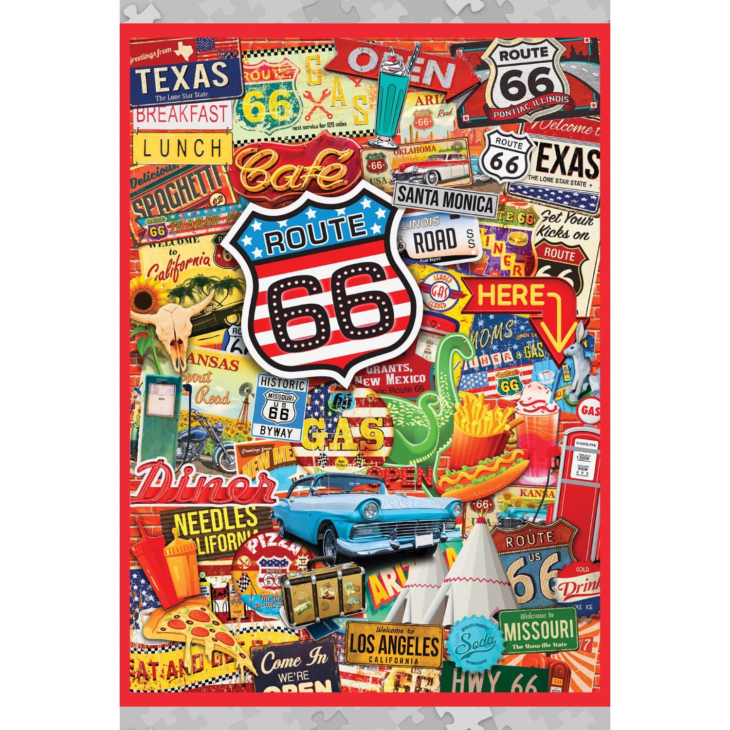 World's Smallest - Route 66 1000 Piece Jigsaw Puzzle MasterPieces Puzzle Company INC