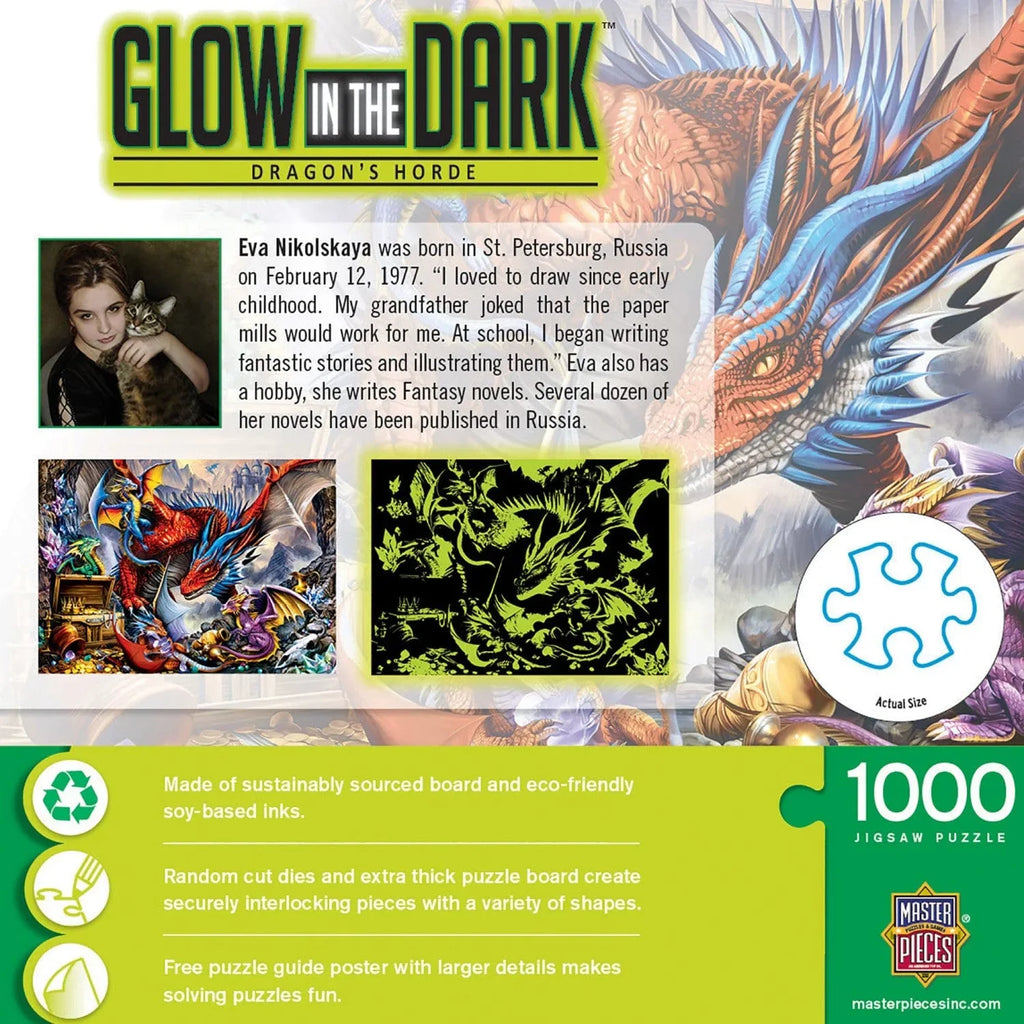 Glow in the Dark - Dragon's Horde 1000 Piece Jigsaw Puzzle - Out of Play