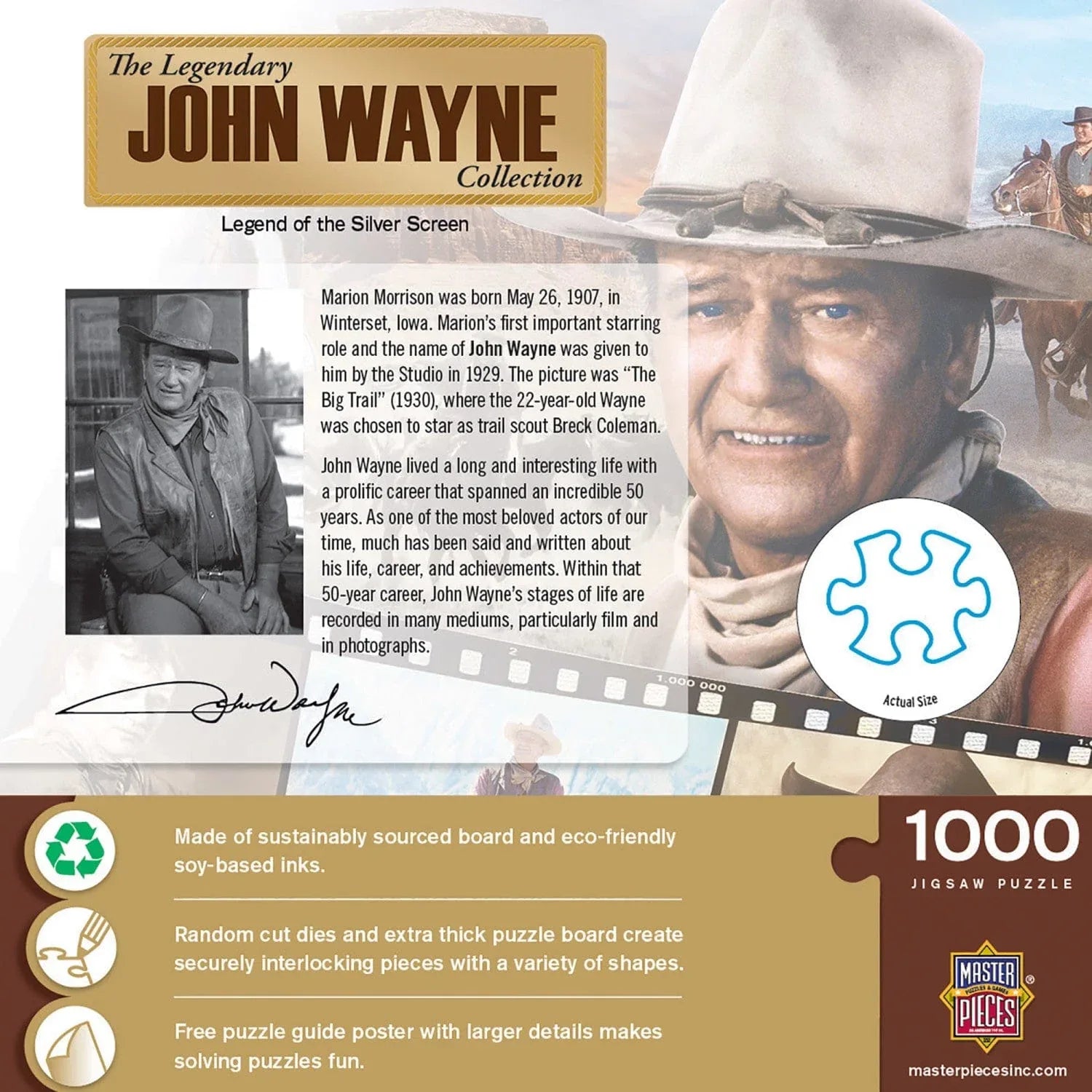 John Wayne Collection - Legend of the Silver Screen 1000 Piece Jigsaw Puzzle - Out of Play