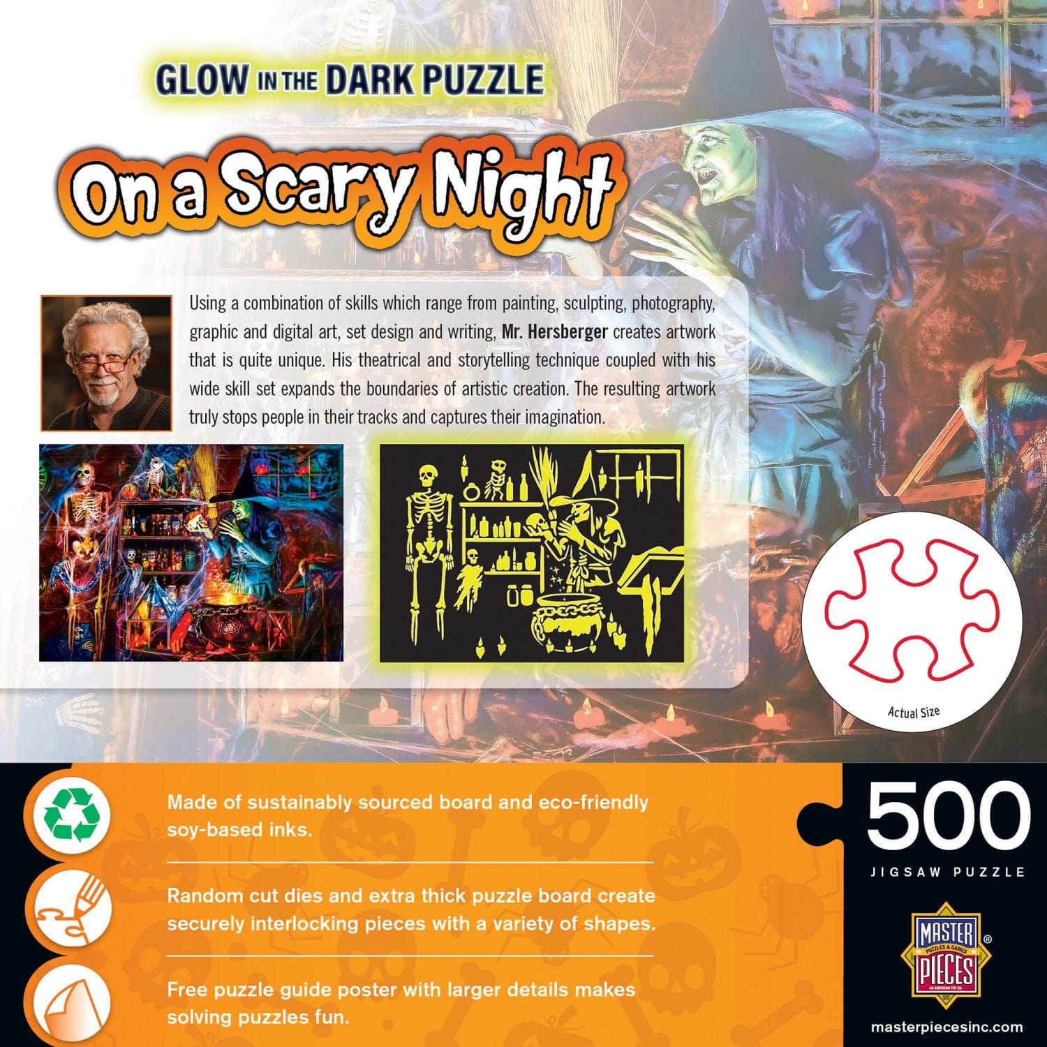 Glow in the Dark - On a Scary Night in October 500 Piece Jigsaw Puzzle - Out of Play