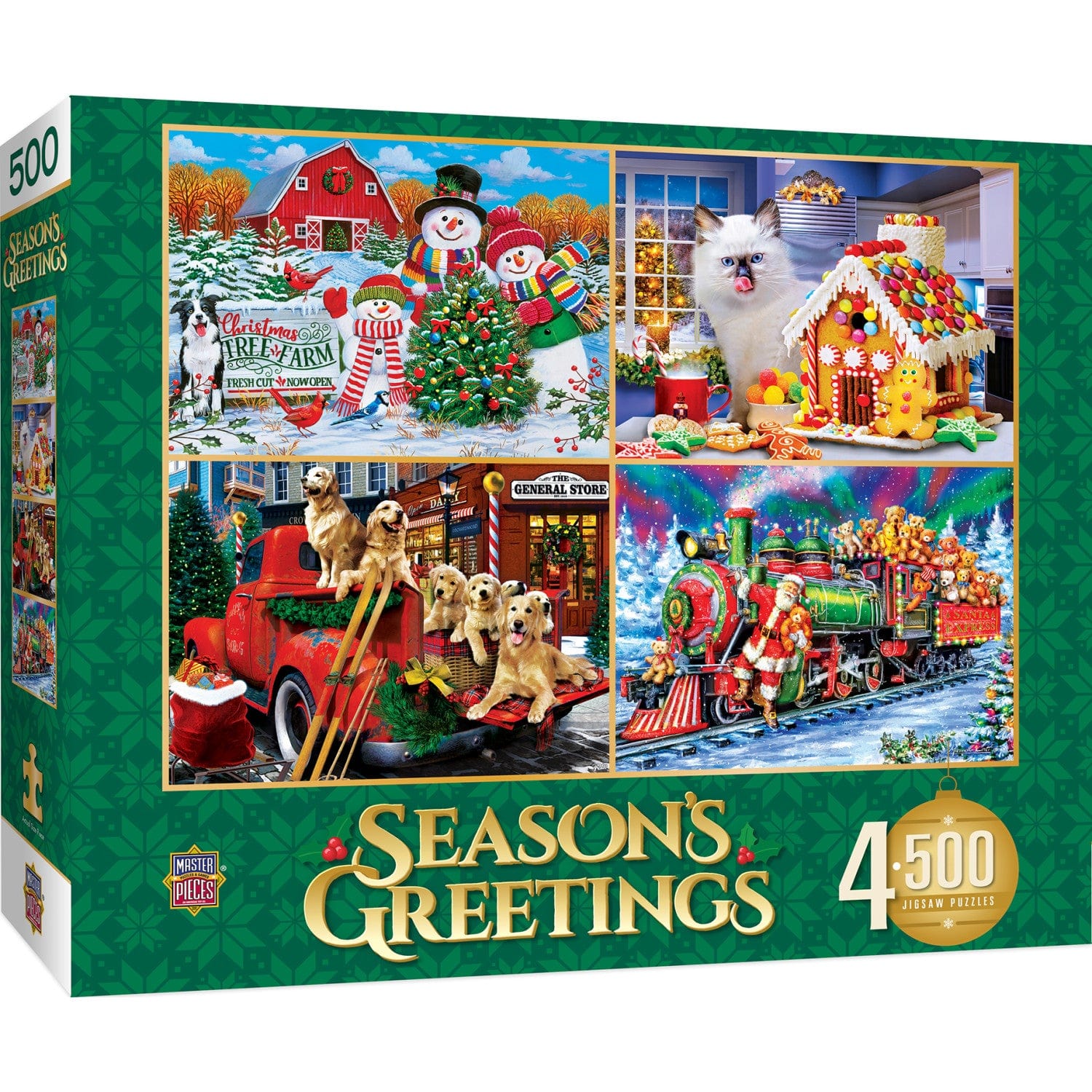 Season's Greetings - 500 Piece Jigsaw Puzzles 4-Pack MasterPieces Puzzle Company INC