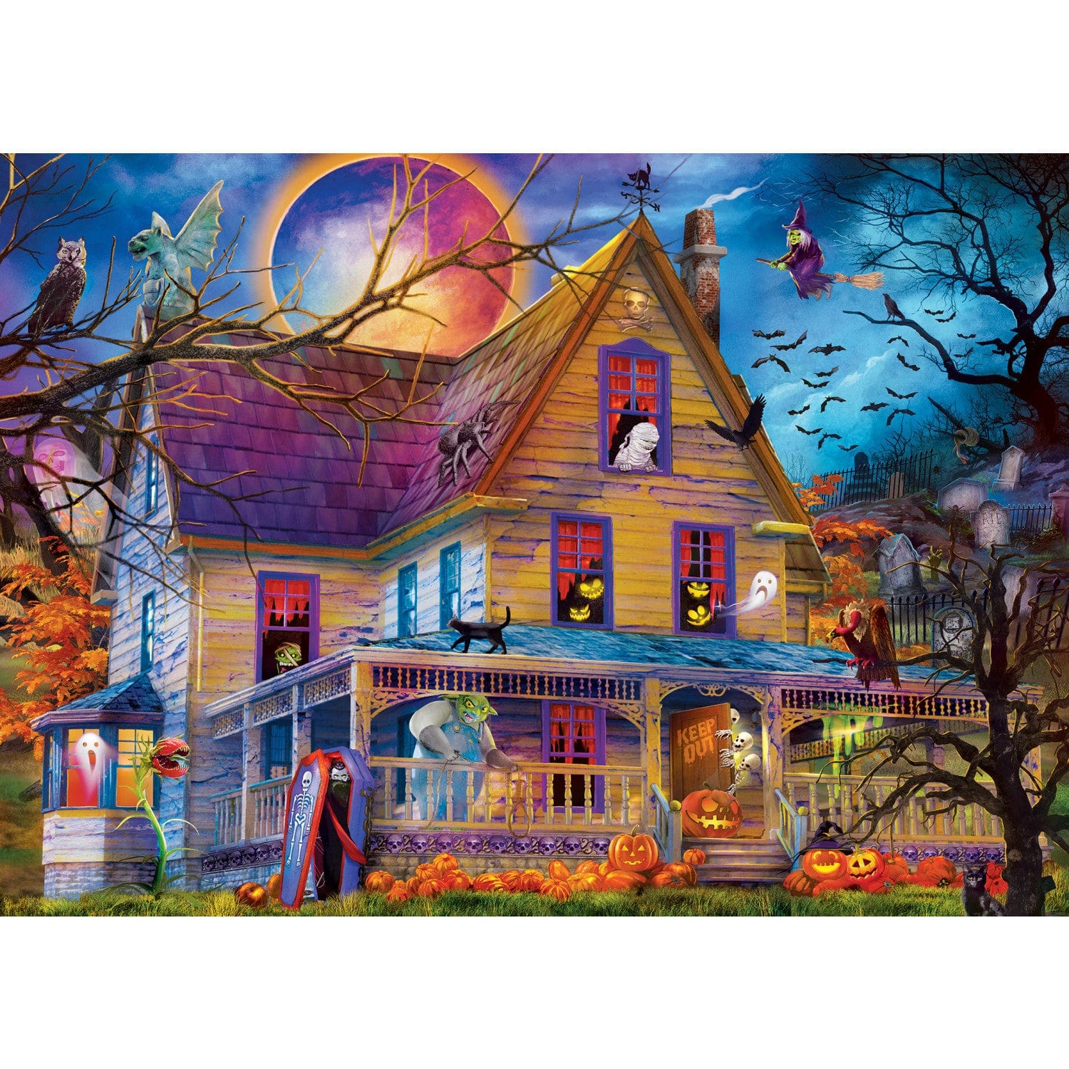 Glow in the Dark - Fright Night 500 Piece Jigsaw Puzzle - Out of Play