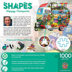 Shapes - Happy Campers 1000 Piece Shaped Jigsaw Puzzle - Out of Play