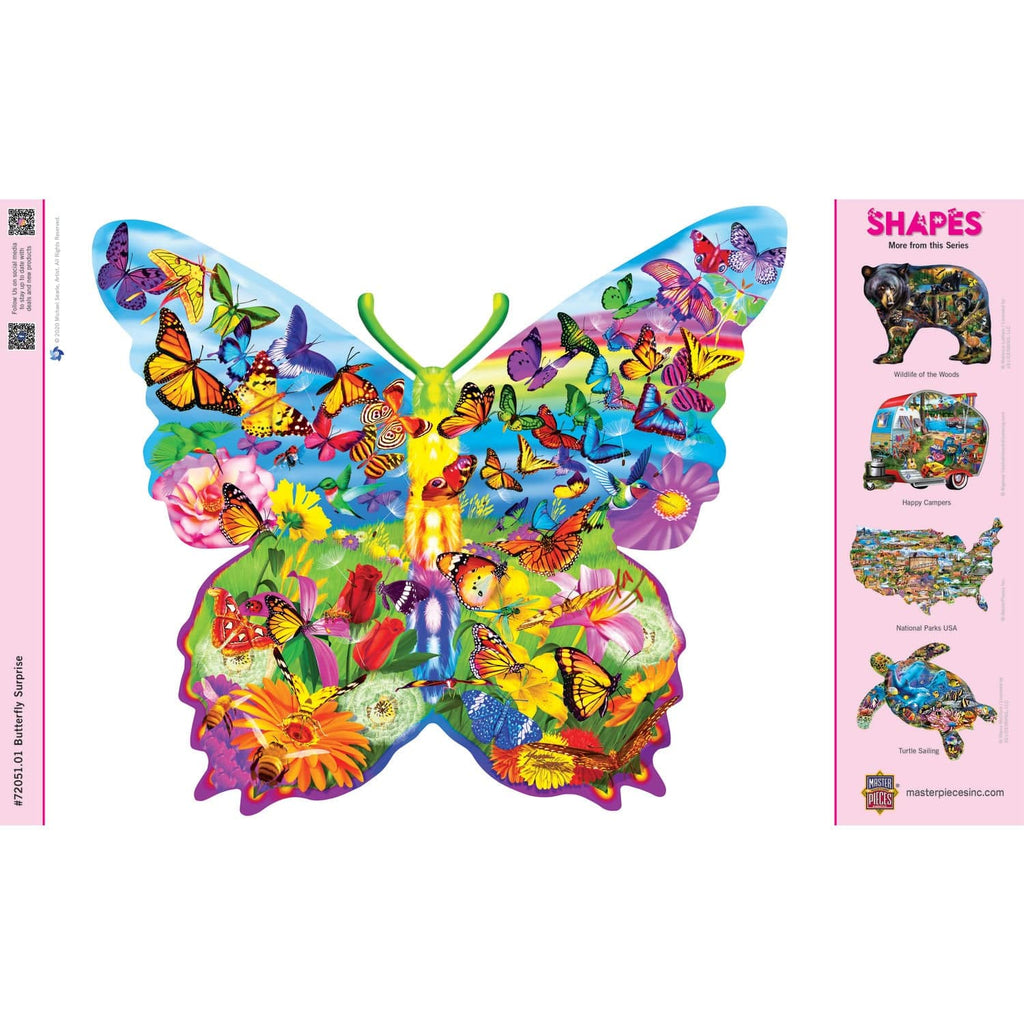 Shapes - Butterfly Surprise 1000 Piece Shaped Jigsaw Puzzle - Out of Play