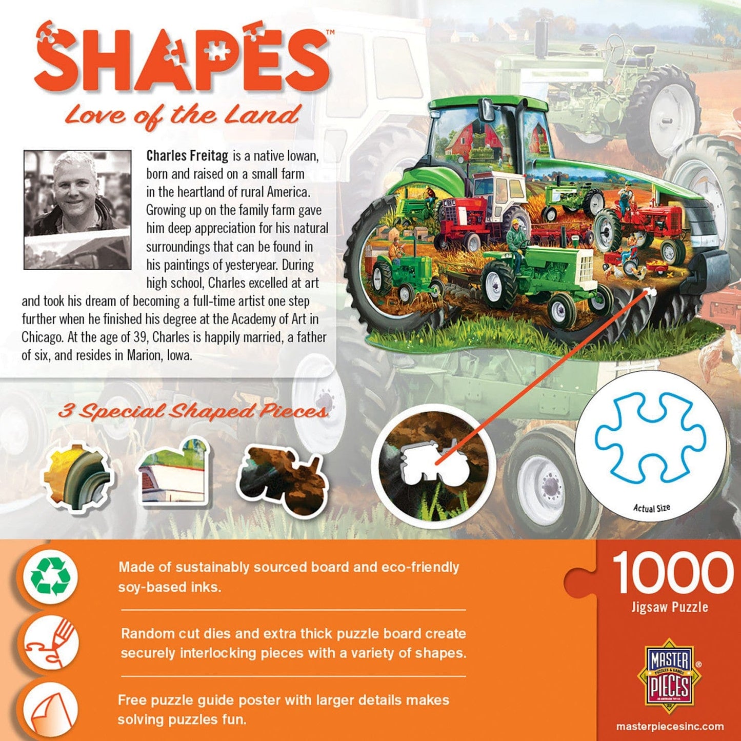 Shapes - Love of the Land 1000 Piece Shaped Jigsaw Puzzle - Out of Play
