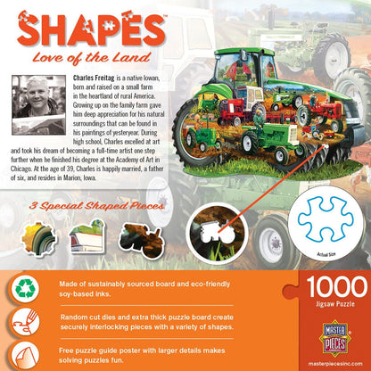 Shapes - Love of the Land 1000 Piece Shaped Jigsaw Puzzle - Out of Play