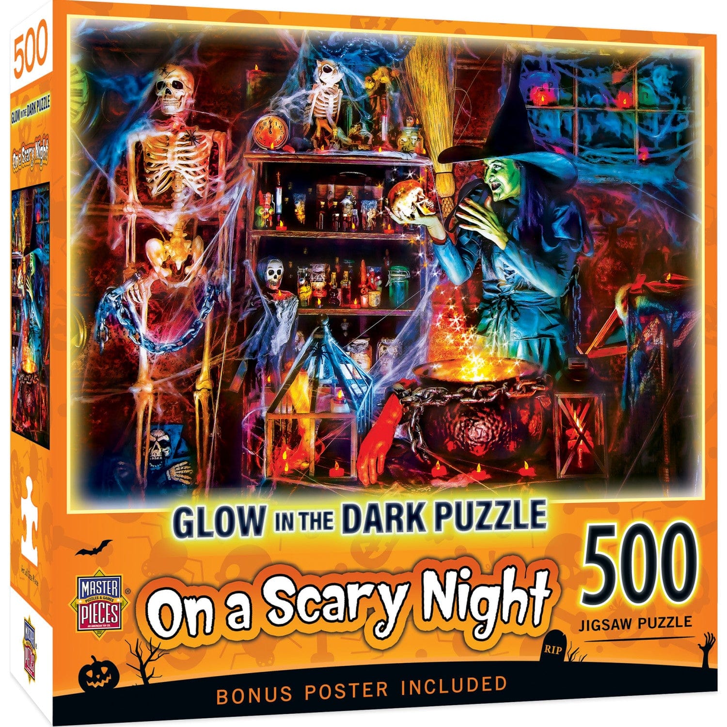 Glow in the Dark - On a Scary Night in October 500 Piece Jigsaw Puzzle - Out of Play