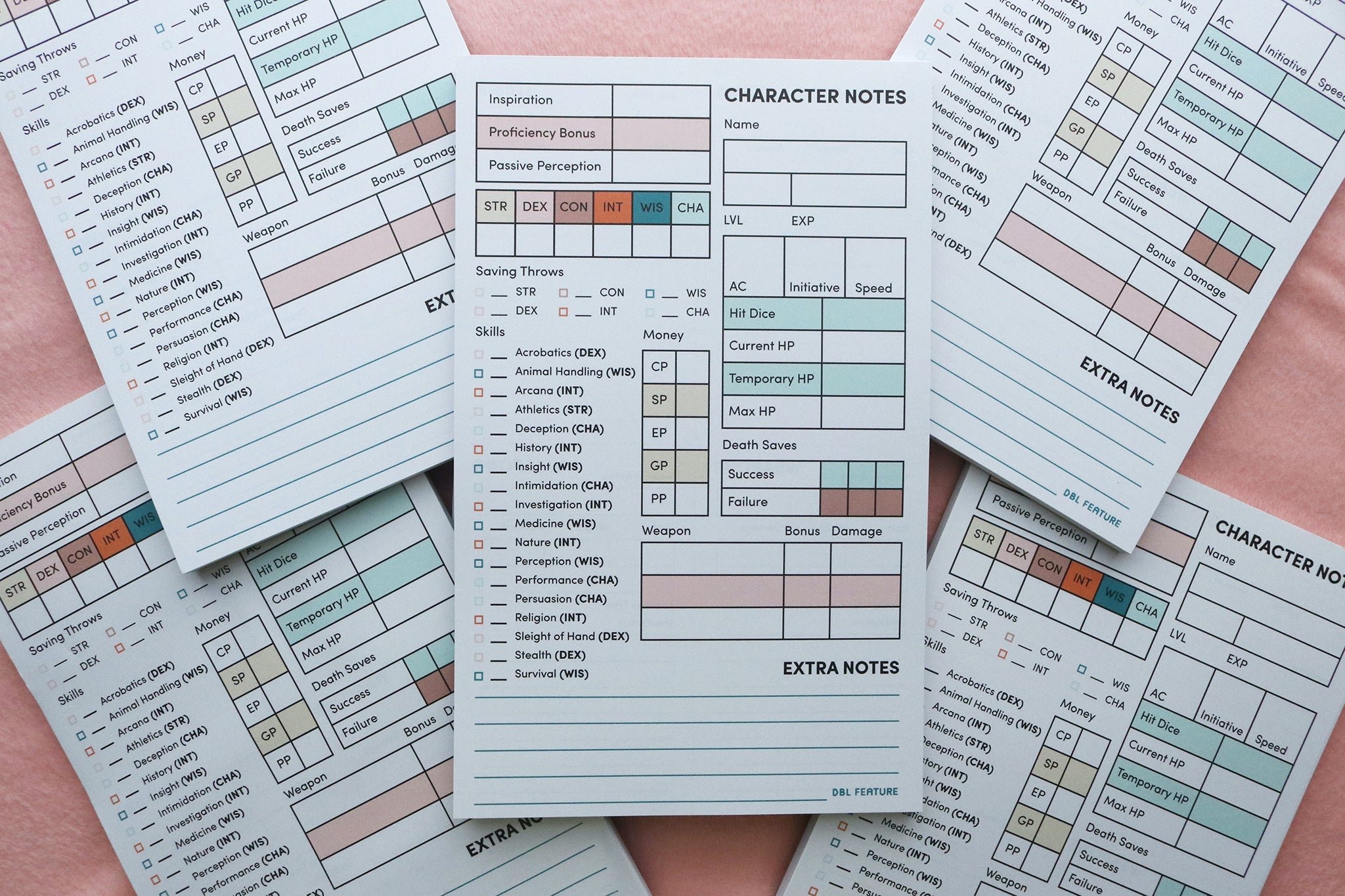 Player and Dungeon Master Notepads