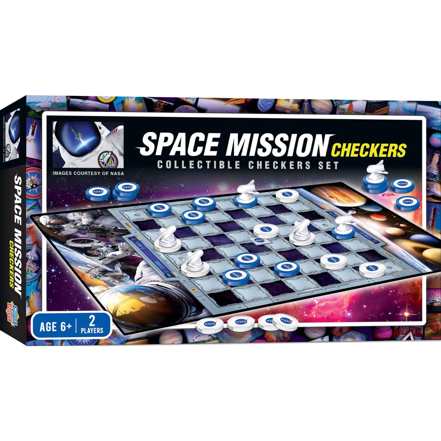 Space Mission Checkers Board Game - Out of Play