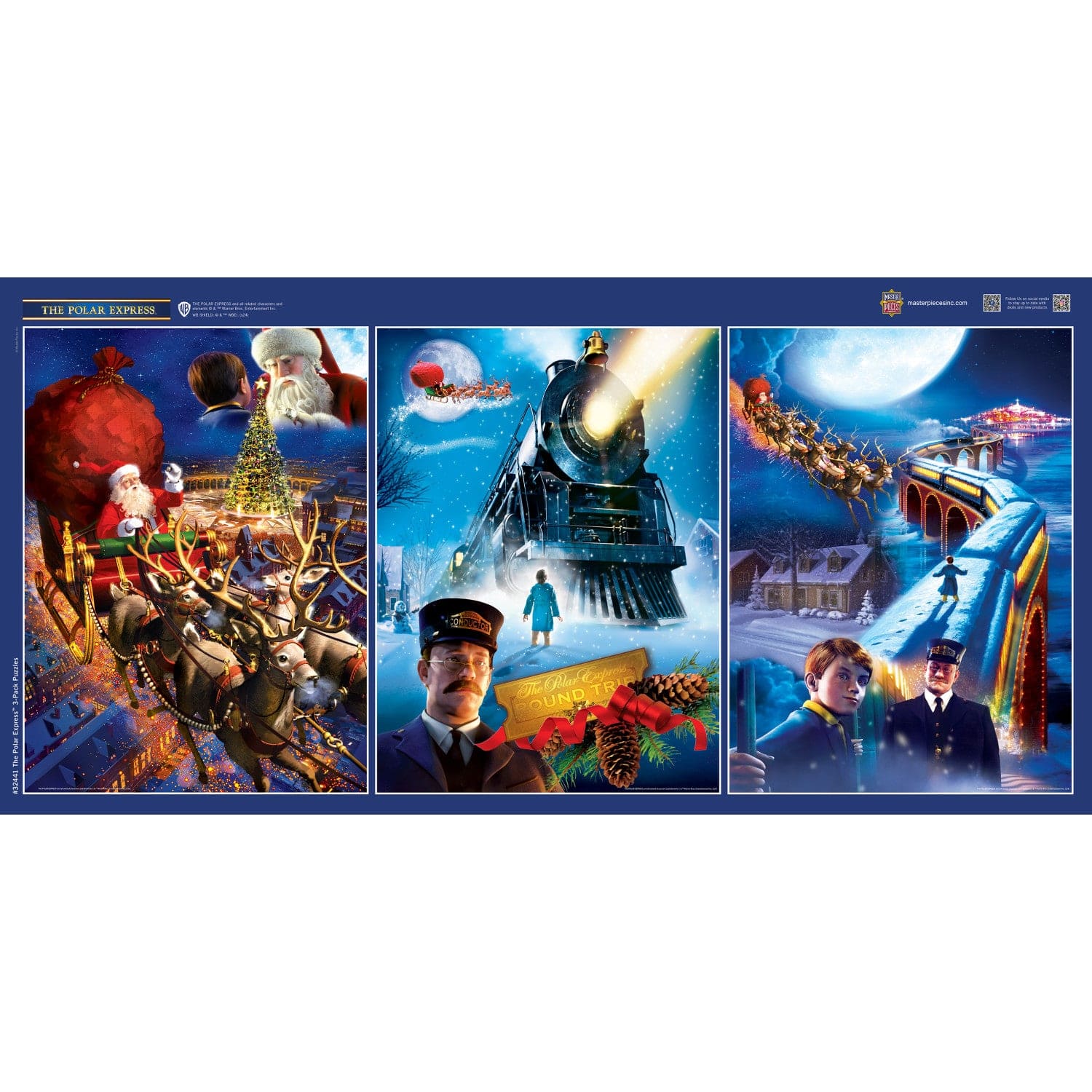 The Polar Express 3-pack 500 Piece Jigsaw Puzzle MasterPieces Puzzle Company INC