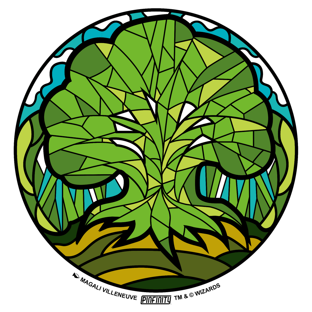 Magic: the Gathering - Stained Glass Forest Island 3” AR Sticker