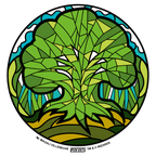 Magic: the Gathering - Stained Glass Forest Island 3” AR Sticker