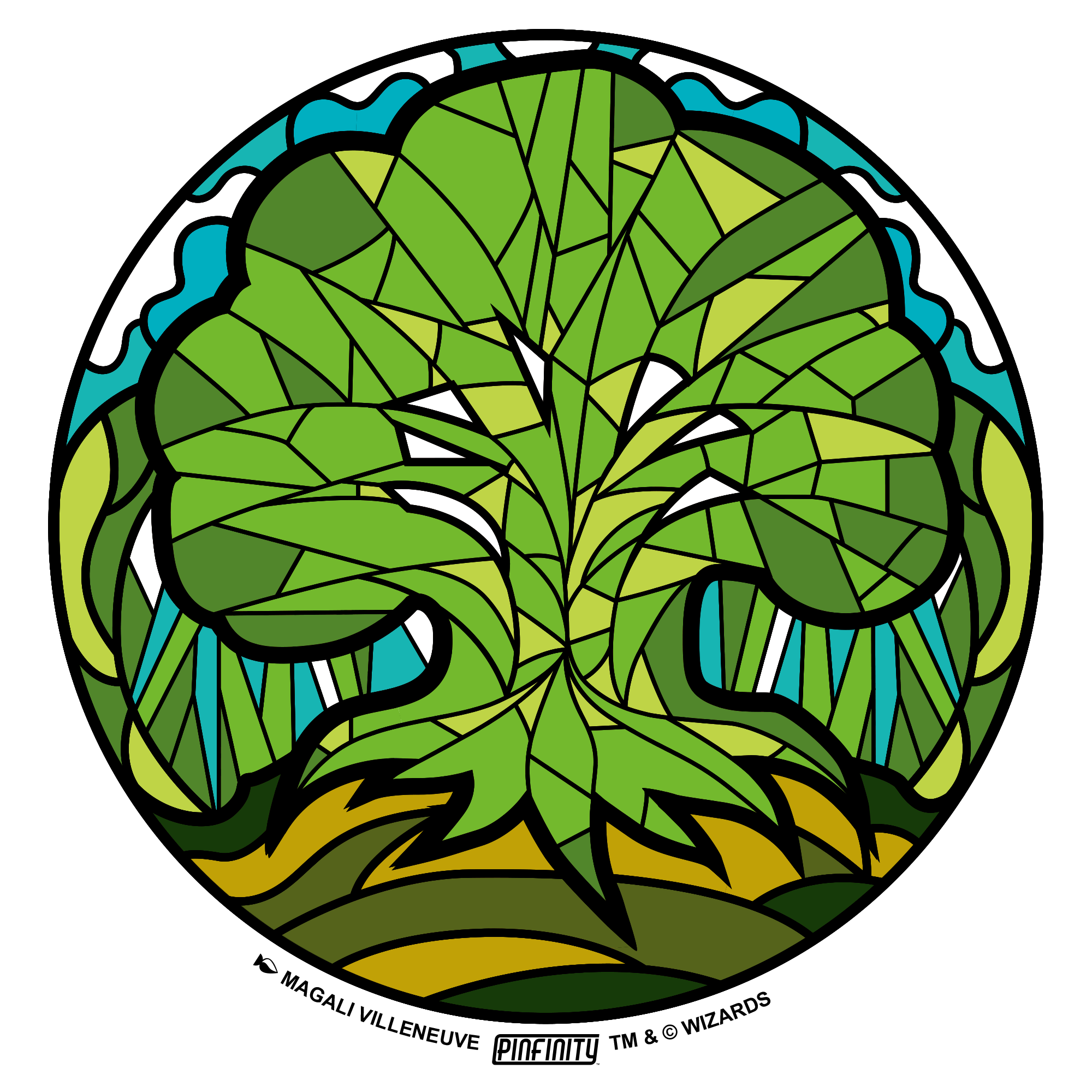 Magic: the Gathering - Stained Glass Forest Island 3” AR Sticker