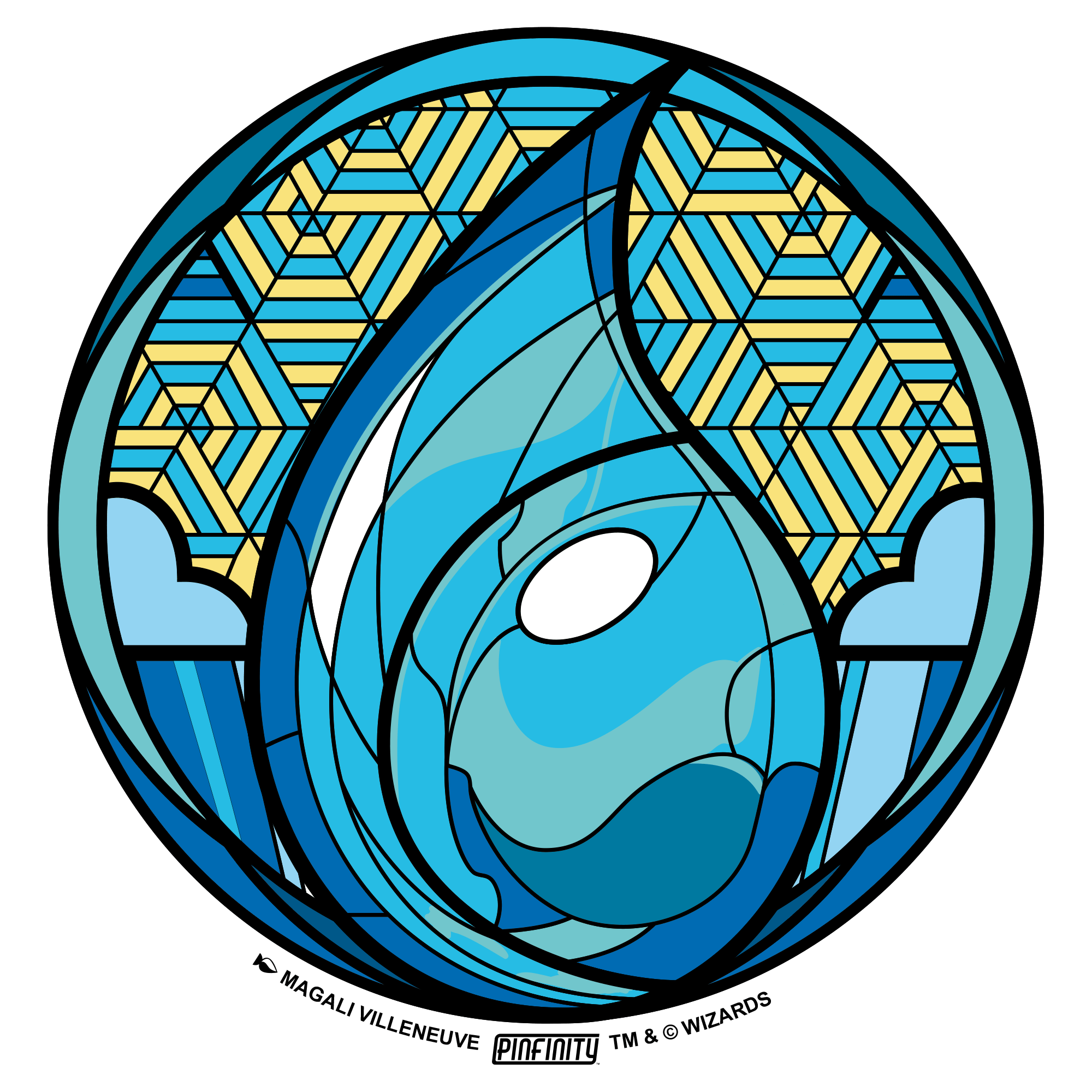 Magic: The Gathering - Stained Glass Lands Island 3” AR Sticker