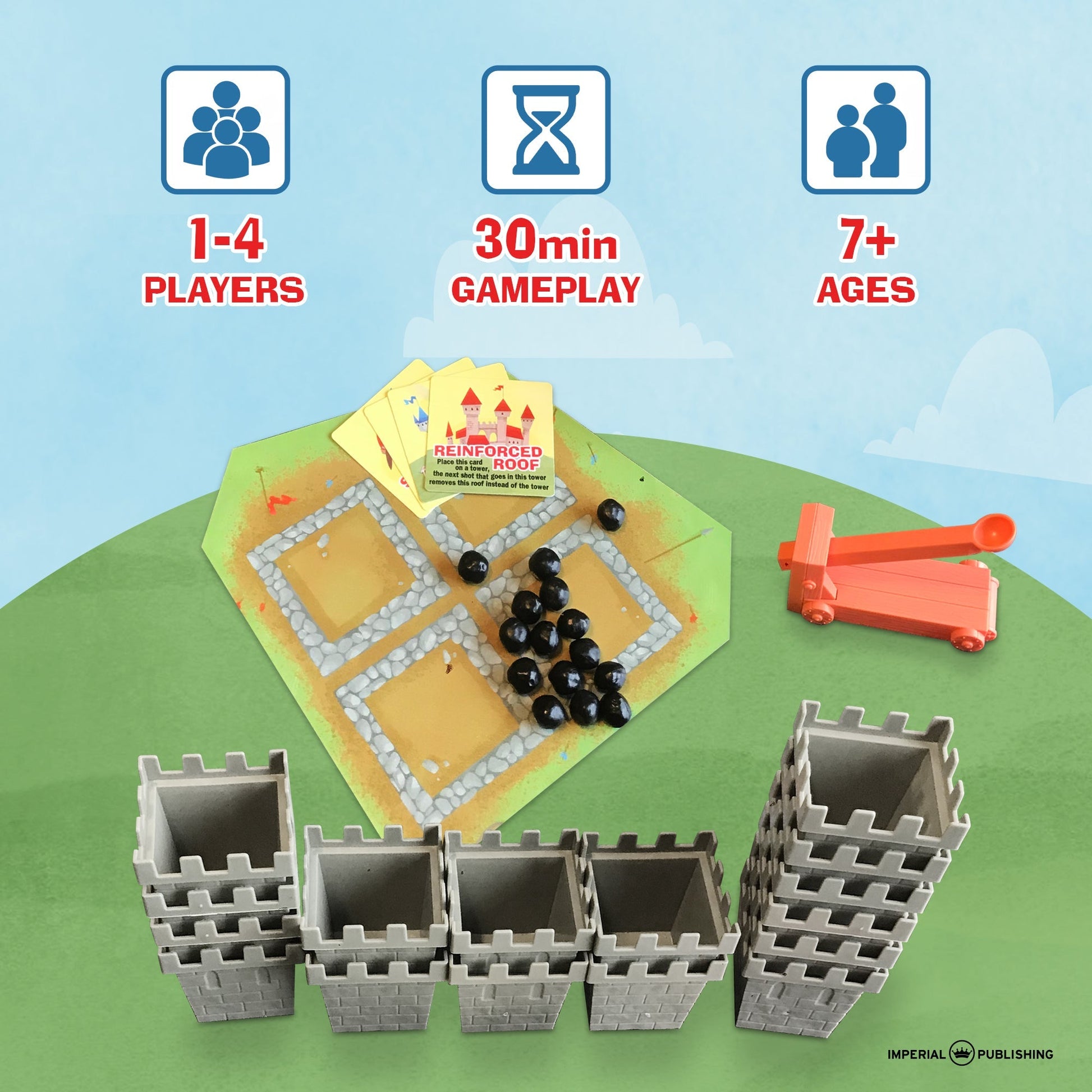 Catapult Castle 1-4 Player Medieval Dexterity Game - - Out of Play