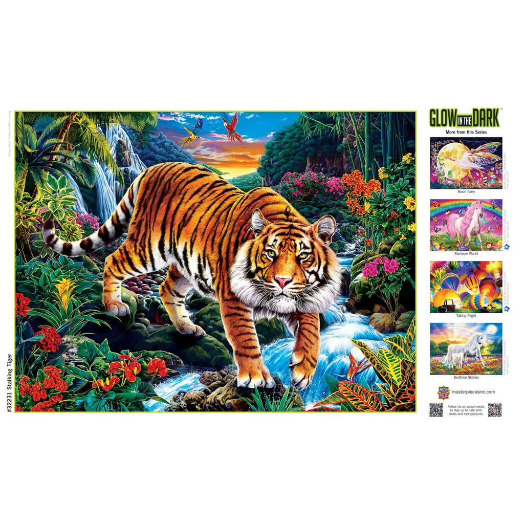 Glow in the Dark - Stalking Tiger 300 Piece EZ Grip Jigsaw Puzzle - Out of Play
