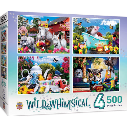 Wild & Whimsical - 500 Piece Jigsaw Puzzles 4 Pack - Out of Play