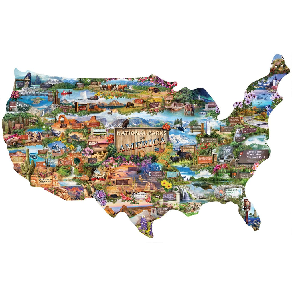 National Parks of America 1000 Piece Shaped Jigsaw Puzzle - Out of Play