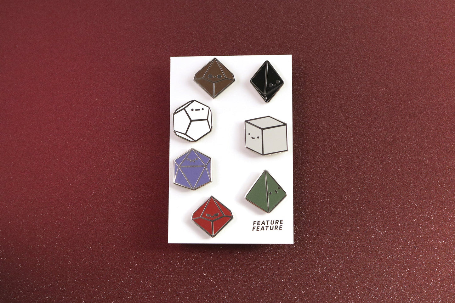 Rainbow Tiny Dice Buddies Hard Enamel Pin Set