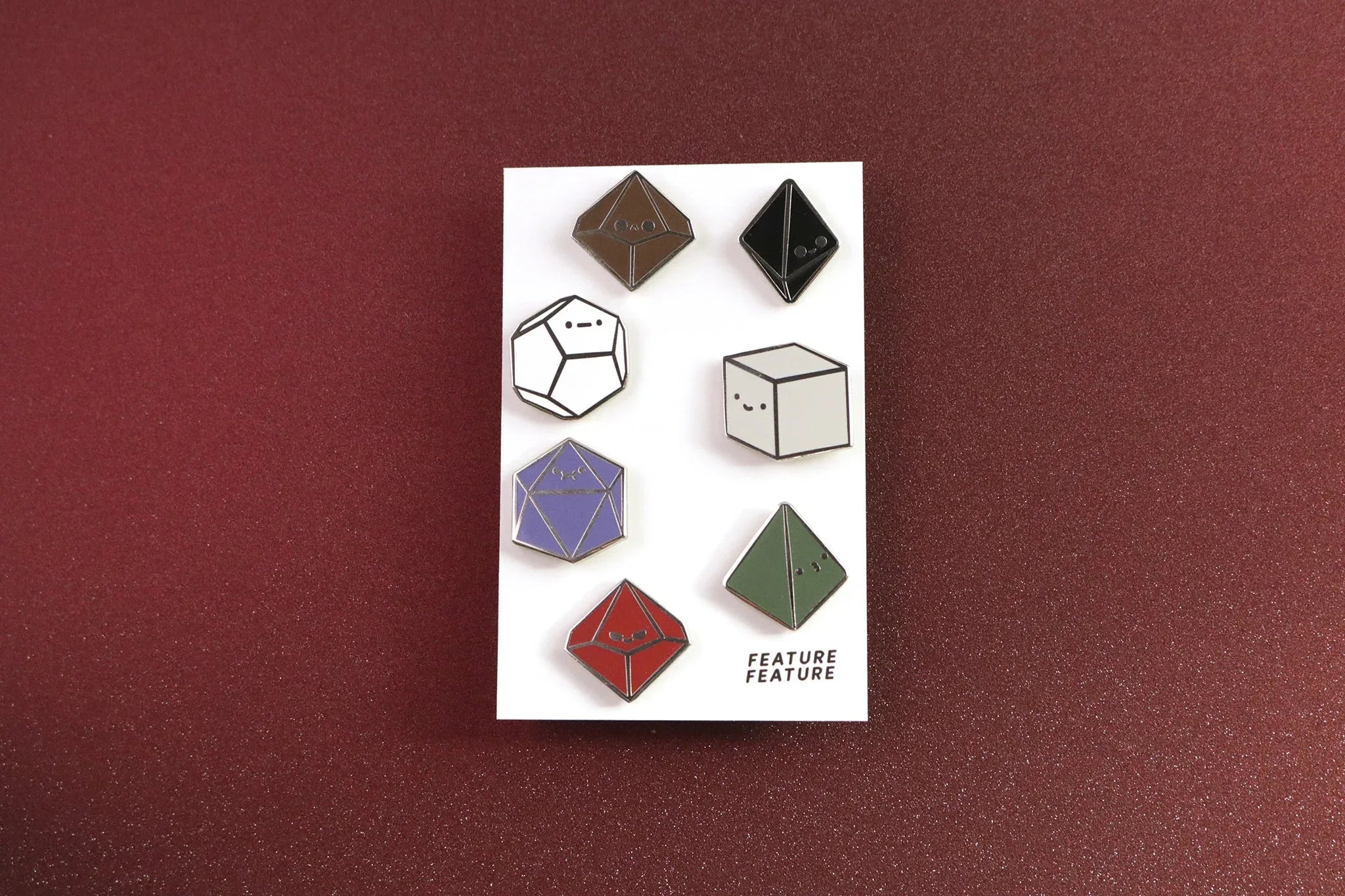 Rainbow Tiny Dice Buddies Hard Enamel Pin Set - Out of Play