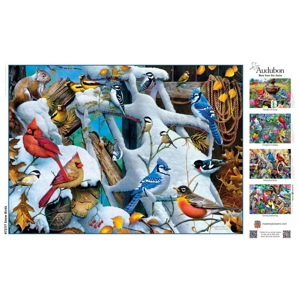 Audubon - Snow Birds 1000 Piece Jigsaw Puzzle - Out of Play