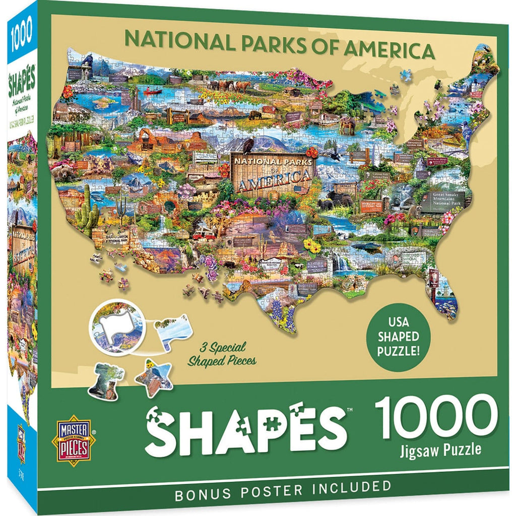 National Parks of America 1000 Piece Shaped Jigsaw Puzzle - Out of Play