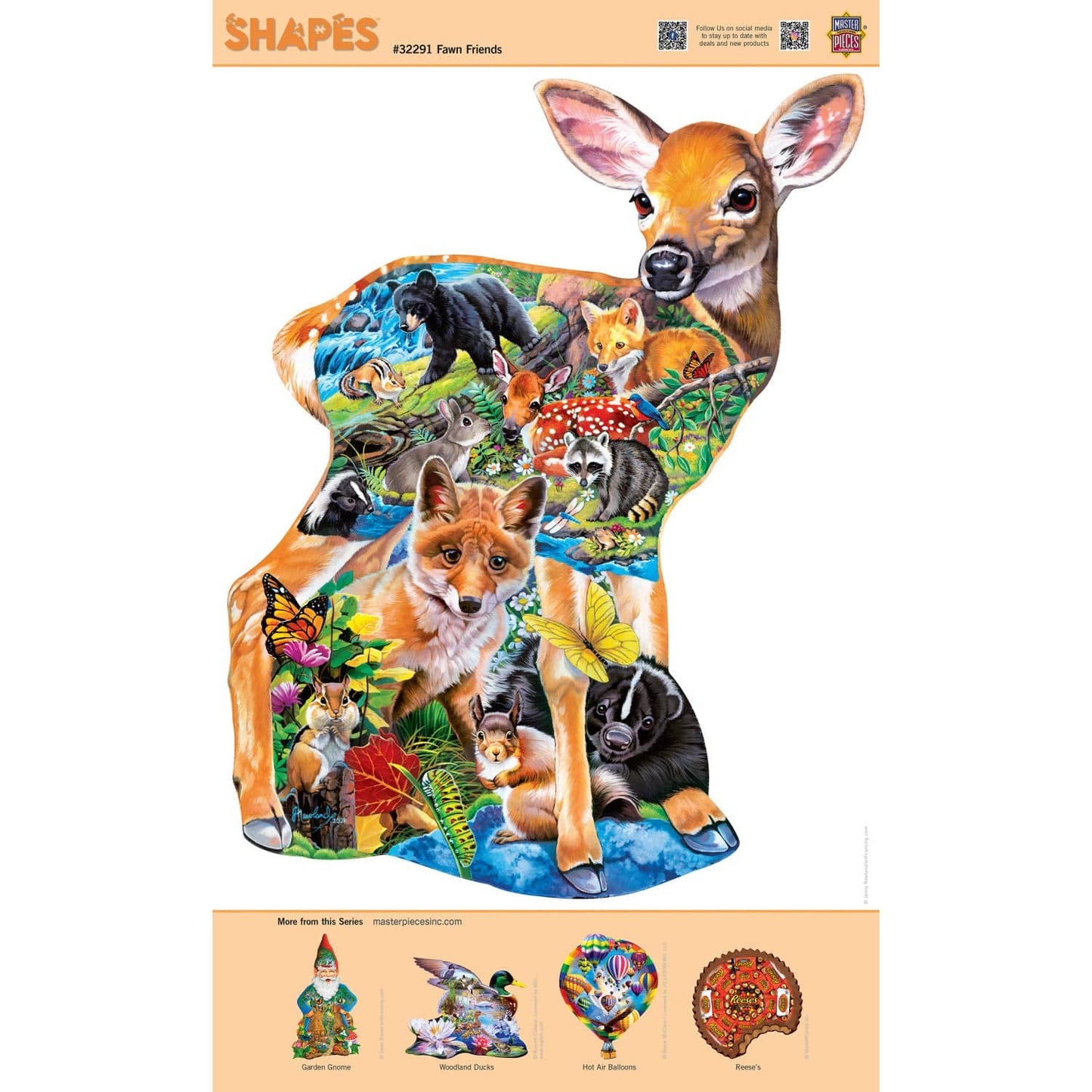 Shapes - Fawn Friends 500 Piece Jigsaw Puzzle MasterPieces Puzzle Company INC