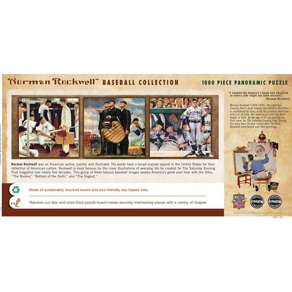 Saturday Evening Post - Baseball Collection 1000 Piece Panoramic Jigsaw Puzzle - Out of Play