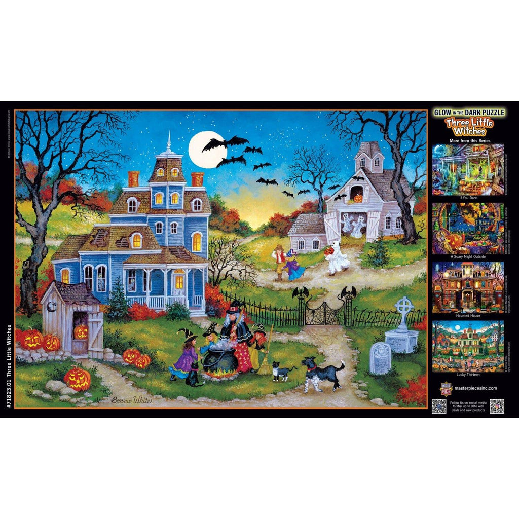 Glow in the Dark - Three Little Witches 1000 Piece Jigsaw Puzzle - Out of Play