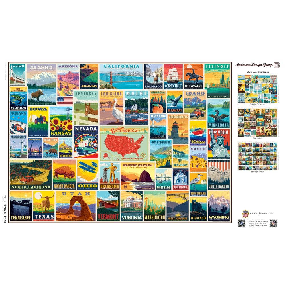 Vintage Posters - State Pride 1000 Piece Jigsaw Puzzle MasterPieces Puzzle Company INC