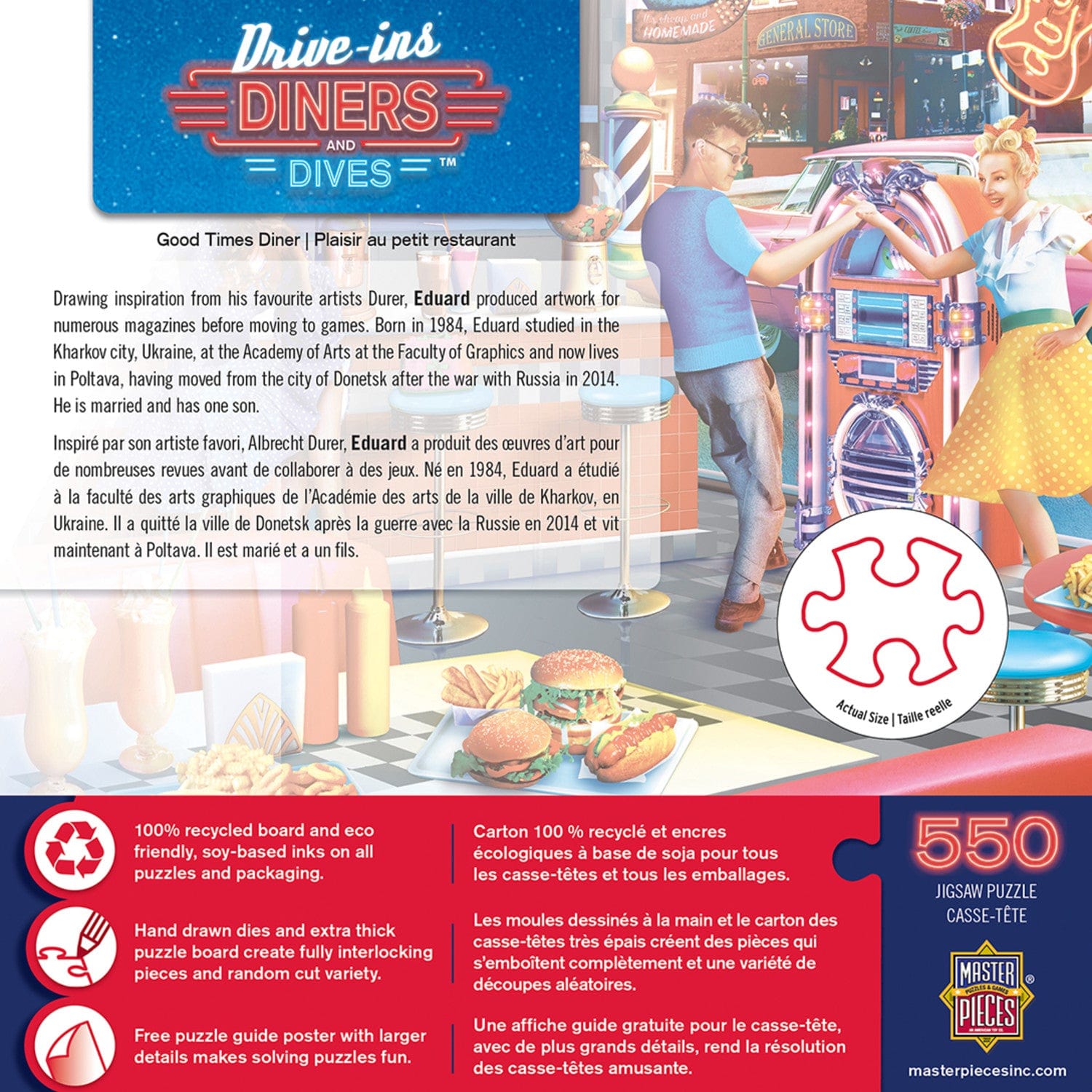 Drive-Ins, Diners & Dives - Good Times Diner 550 Piece Jigsaw Puzzle MasterPieces Puzzle Company INC