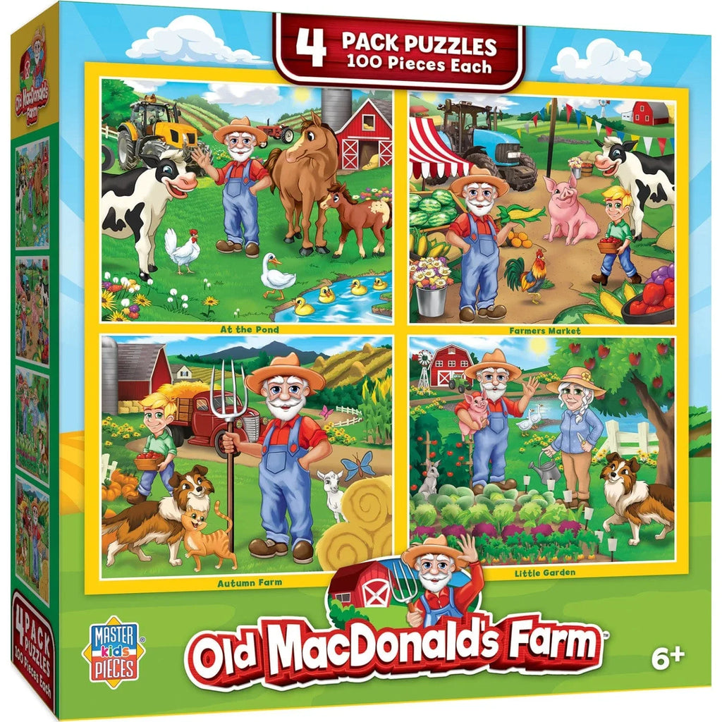 Old MacDonald's Farm 100 Piece Jigsaw Puzzles 4-Pack - Out of Play