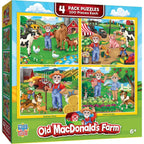 Old MacDonald's Farm 100 Piece Jigsaw Puzzles 4-Pack - Out of Play