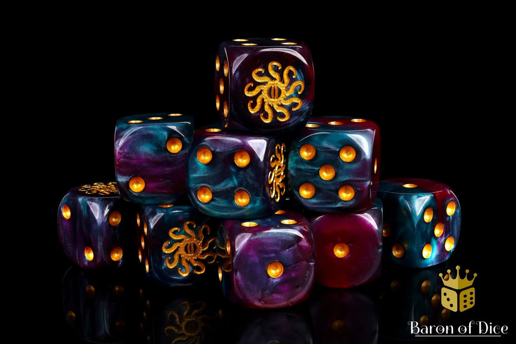 Cult of Knowledge Dice - Teal & Purple - Out of Play