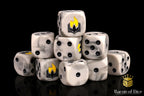 Flaming Book Dice - Out of Play