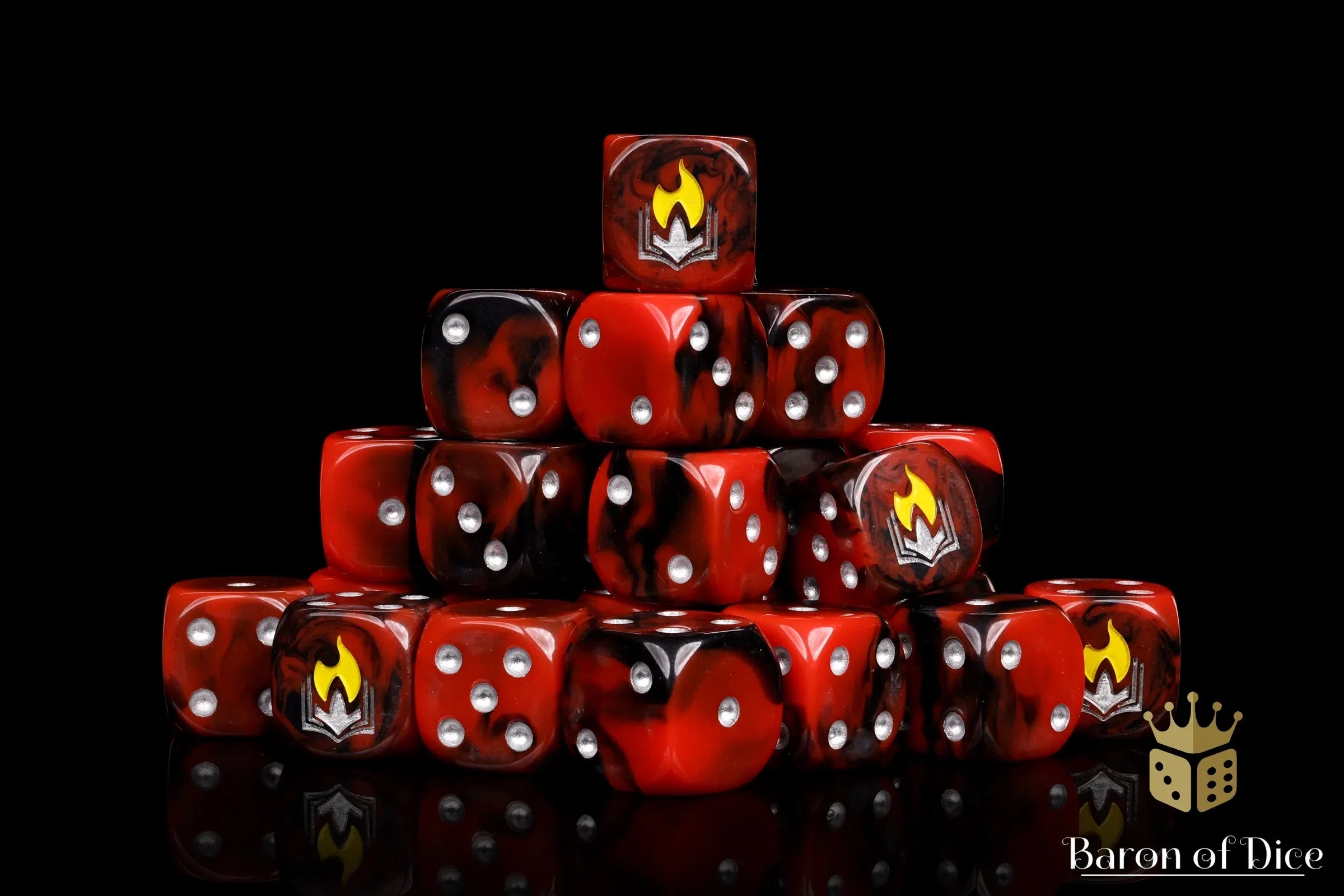 Scorched Book Dice - Out of Play