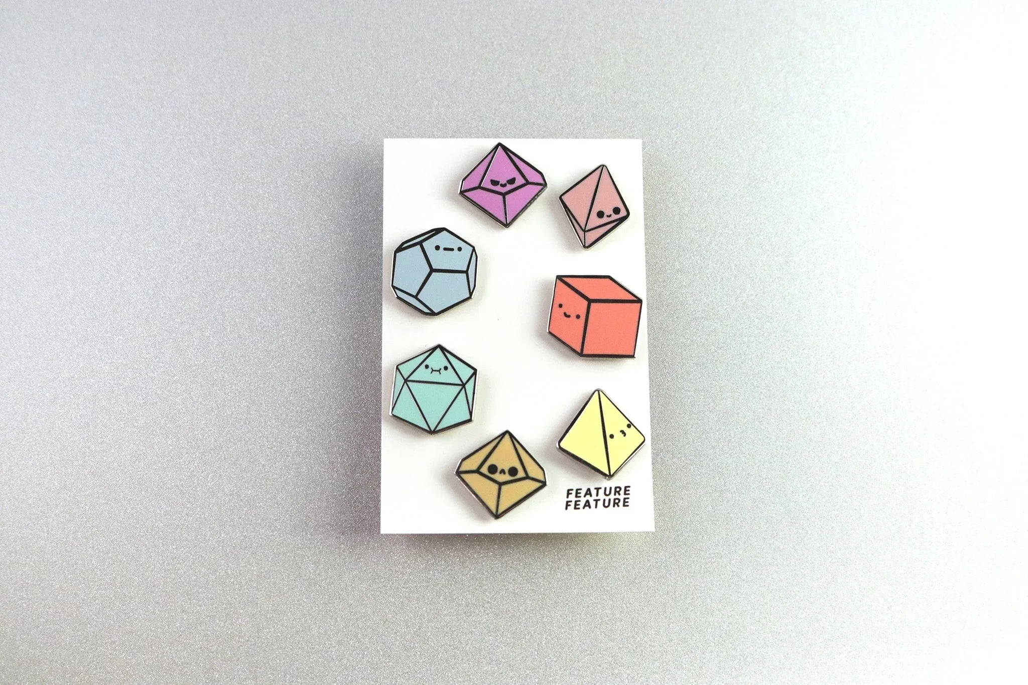 Rainbow Tiny Dice Buddies Hard Enamel Pin Set - Out of Play