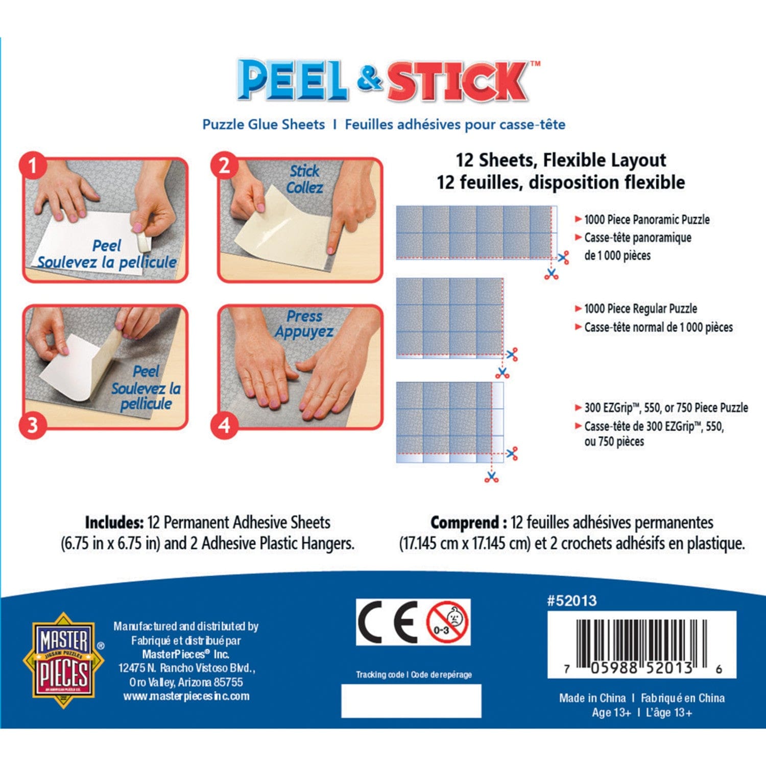Jigsaw Puzzle Glue Sheets - Hangers Included MasterPieces Puzzle Company INC