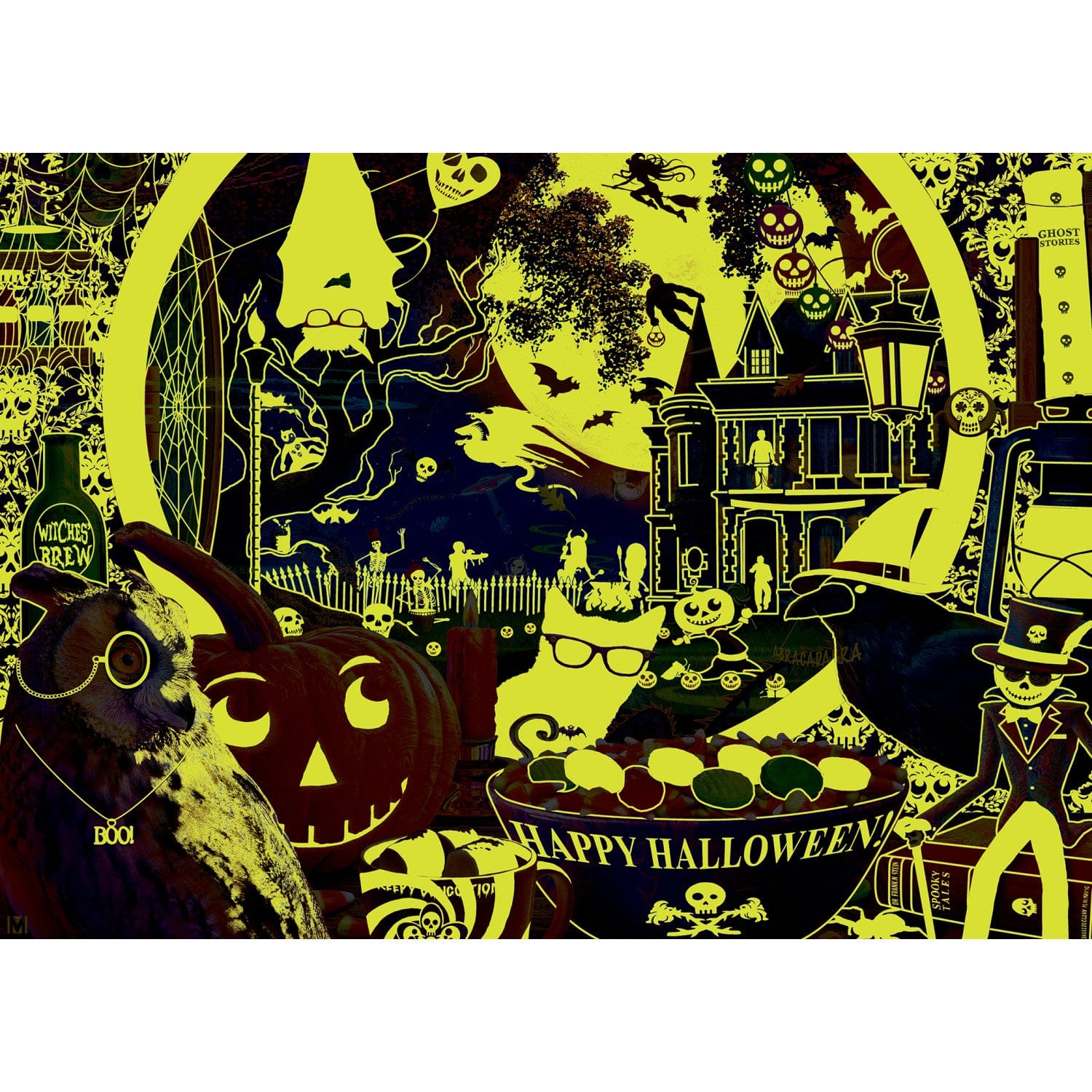 Glow in the Dark - A Scary Night Outside 1000 Piece Jigsaw Puzzle - Out of Play