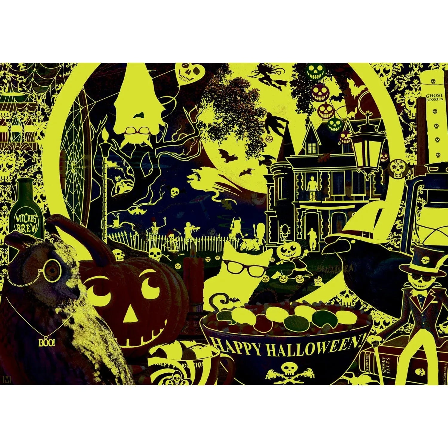 Glow in the Dark - A Scary Night Outside 1000 Piece Jigsaw Puzzle - Out of Play