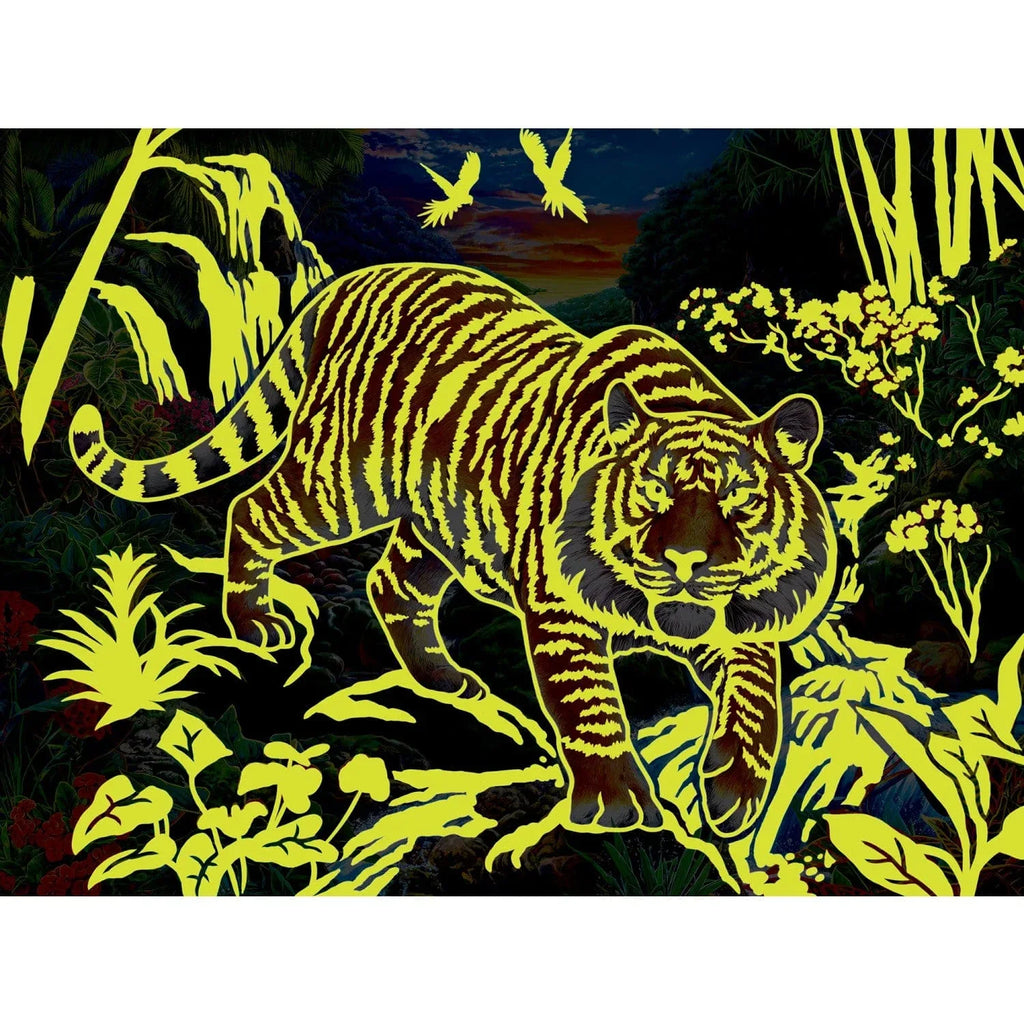 Glow in the Dark - Stalking Tiger 300 Piece EZ Grip Jigsaw Puzzle - Out of Play