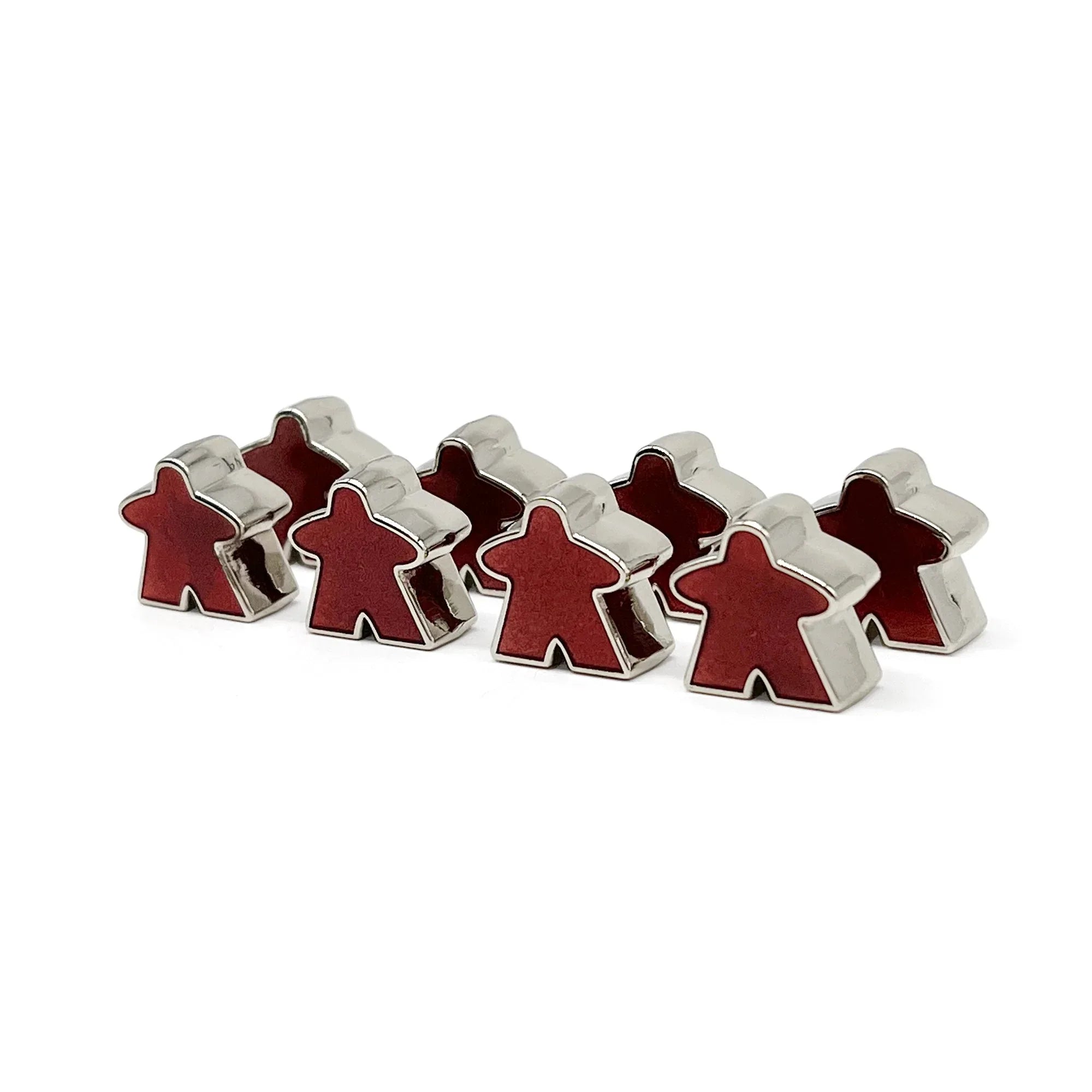 8 Pack of Red Enamel Meeples by Norse Foundry - Out of Play
