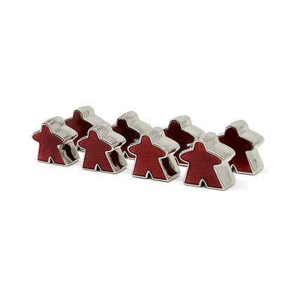8 Pack of Red Enamel Meeples by Norse Foundry - Out of Play
